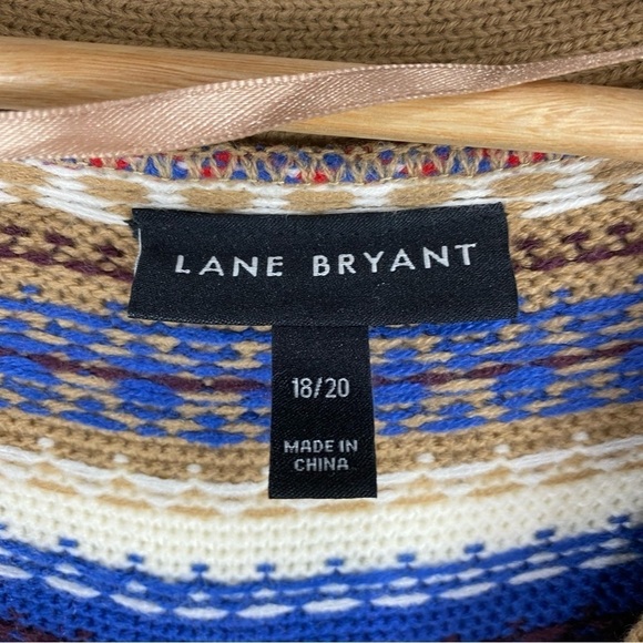 Lane Bryant Chunky Knit Print Button Up Down Grandpa Sweater Cardigan Size 18/20 - Picture 3 of 5